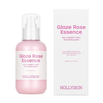 Мультифункціональна трояндова мікроемульсія для обличчя HOLLYSKIN Glaze Rose Essence 200 ML 0494h фото